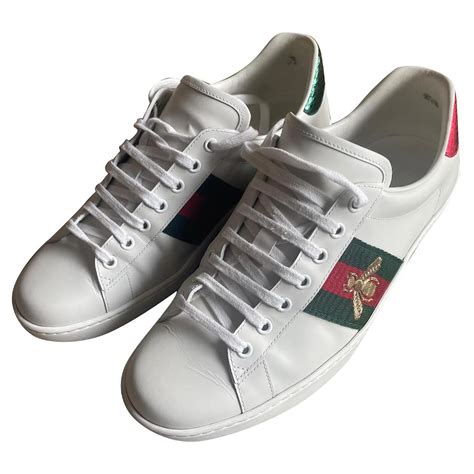 white gucci bee sneakers|Gucci bee sneakers women.